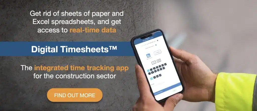 The Digital Timesheets construction time tracking app leads to increased productivity on sites as well as better monitoring of workforce costs.