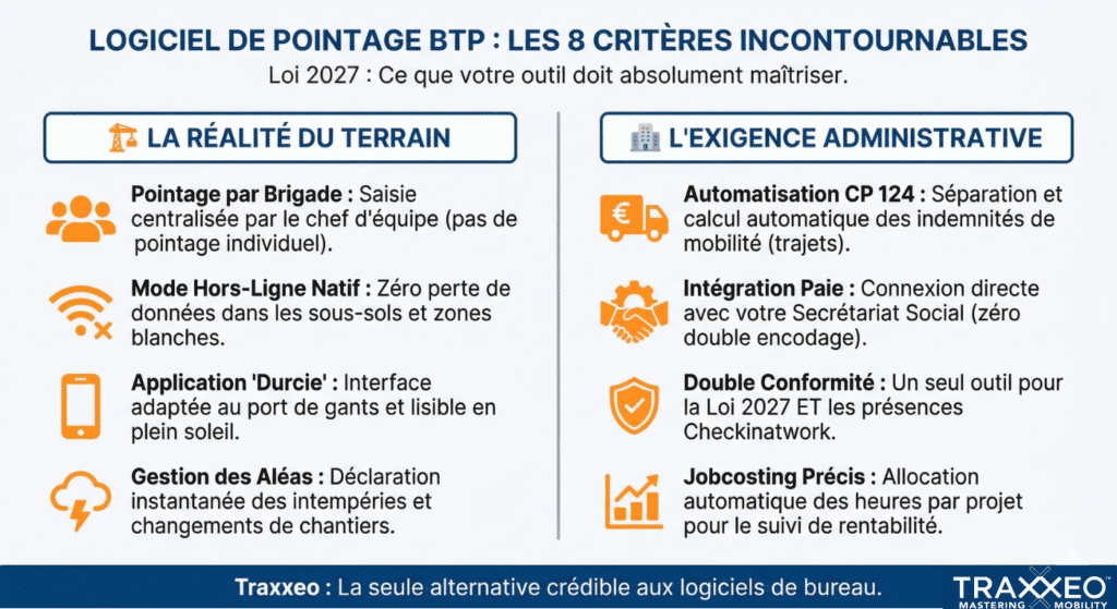 Un logiciel d'enregistrement des temps de travail pour le BTP doit répondre à certaines exigences : un logiciel qui n'est pas adapté à ce secteur échouera à tous les coups.